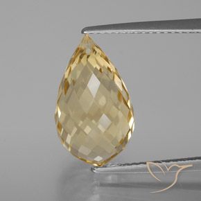 7.12ct Natural Dorado claro Citrino, Corte Briolette, VVS-VS