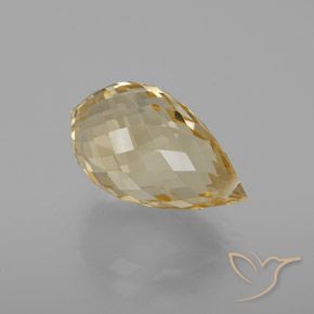 Citrino Dorado claro natural de 7.12 ct, Corte Briolette, VVS-VS