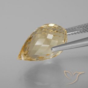 Citrino Dorado claro natural de 7.12 ct, Corte Briolette, VVS-VS