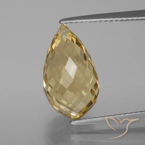 7.16ct Natural Naranja dorado Citrino, Corte Briolette, VVS-VS