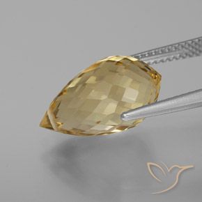 Citrino Naranja dorado natural de 7.16 ct, Corte Briolette, VVS-VS