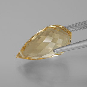 Citrino dorado natural de 7,09 ct, briolette, VVS