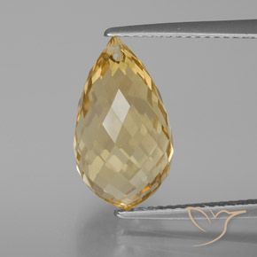 7.35ct Natural Dorado claro Citrino, Corte Briolette, VVS