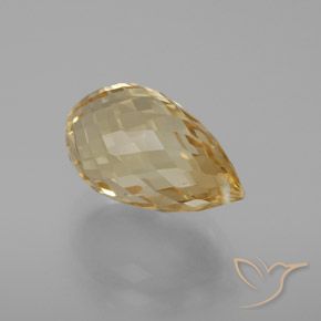 Citrino Dorado claro natural de 7.35 ct, Corte Briolette, VVS