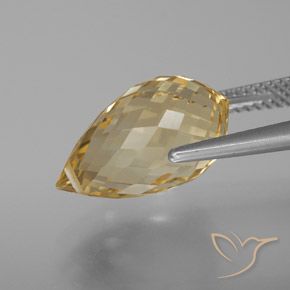 Citrino Dorado claro natural de 7.35 ct, Corte Briolette, VVS