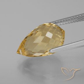 Citrino Naranja dorado natural de 7.50 ct, Corte Briolette, VVS-VS