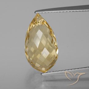 7.30ct Natural Dorado claro Citrino, Corte Briolette, VVS-VS