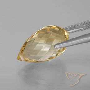 Citrino Dorado claro natural de 7.30 ct, Corte Briolette, VVS-VS