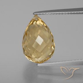 7.39ct Natural Naranja dorado Citrino, Corte Briolette, VVS-VS