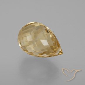 Citrino Naranja dorado natural de 7.39 ct, Corte Briolette, VVS-VS
