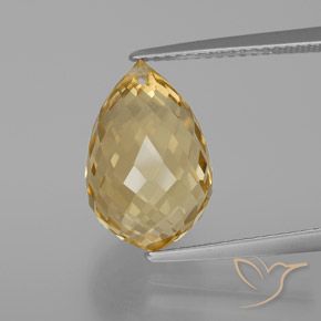 7.40ct Natural Dorado claro Citrino, Corte Briolette, VVS-VS