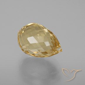 Citrino Dorado claro natural de 7.40 ct, Corte Briolette, VVS-VS