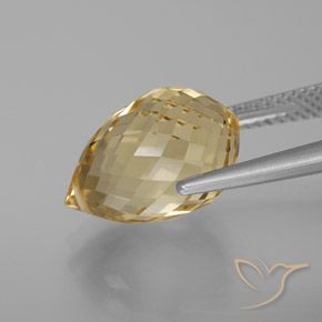 Citrino Dorado claro natural de 7.40 ct, Corte Briolette, VVS-VS