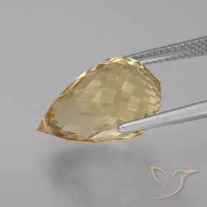 Citrino Dorado claro natural de 8.24 ct, Corte Briolette, VVS-VS