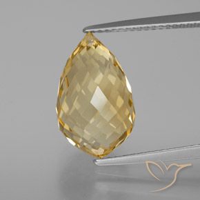 7.56ct Natural Dorado amarronado claro Citrino, Corte Briolette, VVS