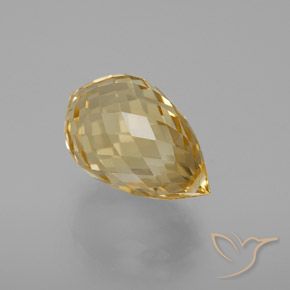 Citrino Dorado amarronado claro natural de 7.56 ct, Corte Briolette, VVS