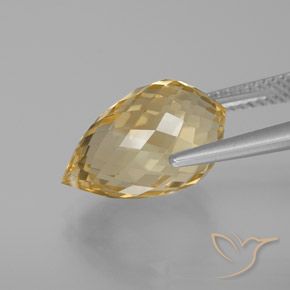 Citrino Dorado amarronado claro natural de 7.56 ct, Corte Briolette, VVS