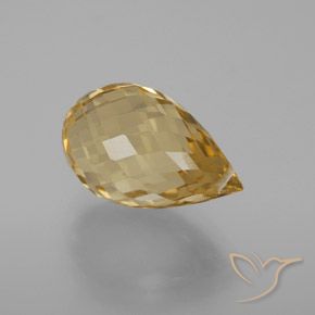 Citrino Naranja dorado natural de 7.33 ct, Corte Briolette, VVS-VS