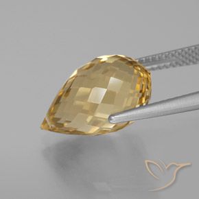 Citrino Naranja dorado natural de 7.33 ct, Corte Briolette, VVS-VS