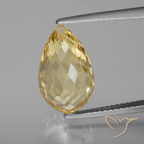 7.17ct Natural Dorado claro Citrino, Corte Briolette, VVS