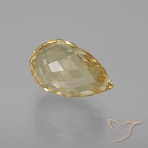 Citrino Dorado claro natural de 7.17 ct, Corte Briolette, VVS
