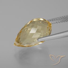 Citrino Dorado claro natural de 7.17 ct, Corte Briolette, VVS