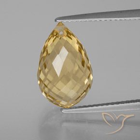 7.28ct Natural Dorado claro Citrino, Corte Briolette, VVS-VS