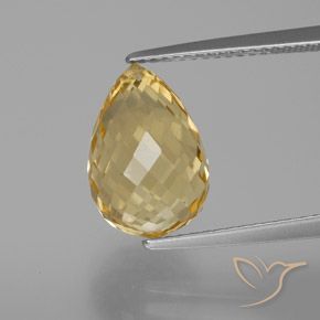 6.14ct Natural Oro Citrino, Corte Briolette, VVS-VS