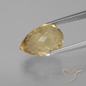 Citrino Oro natural de 6.14 ct, Corte Briolette, VVS-VS