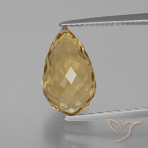 6.28ct Natural Naranja dorado Citrino, Corte Briolette, VVS