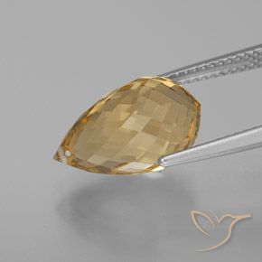 Citrino Naranja dorado natural de 6.28 ct, Corte Briolette, VVS