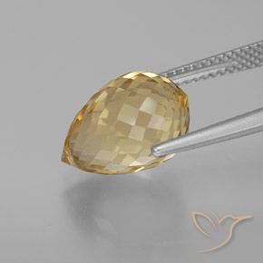 Citrino Naranja dorado natural de 6.29 ct, Corte Briolette, VVS