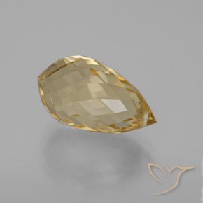 Citrino Dorado claro natural de 6.44 ct, Corte Briolette, VVS