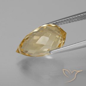 Citrino Dorado claro natural de 6.44 ct, Corte Briolette, VVS