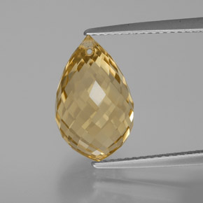 Citrino dorado natural de 6,90 ct, briolette, VVS