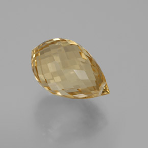Citrino dorado natural de 6,90 ct, briolette, VVS