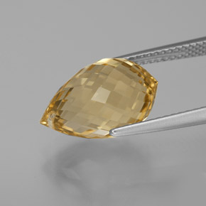 Citrino dorado natural de 6,90 ct, briolette, VVS