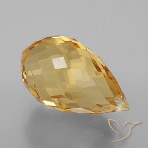 Citrino Dorado natural de 6.21 ct, Corte Briolette, VVS