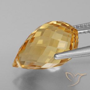 Citrino Dorado natural de 6.21 ct, Corte Briolette, VVS