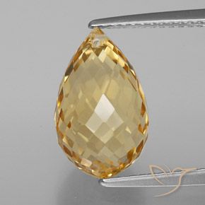 5.70ct Natural Naranja dorado Citrino, Corte Briolette, VVS