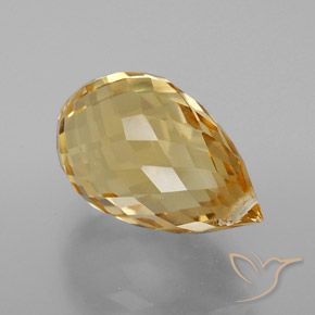 Citrino Naranja dorado natural de 5.70 ct, Corte Briolette, VVS