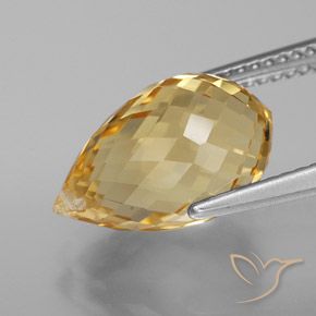 Citrino Naranja dorado natural de 5.70 ct, Corte Briolette, VVS