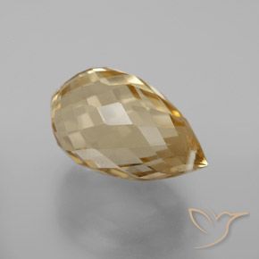 Citrino Marrón-oro natural de 5.96 ct, Corte Briolette, VVS-VS