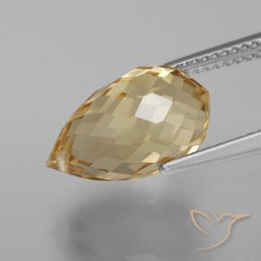 Citrino Marrón-oro natural de 5.96 ct, Corte Briolette, VVS-VS
