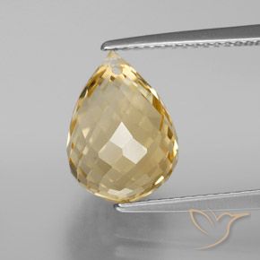 5.41ct Natural Naranja dorado Citrino, Corte Briolette, VVS-VS