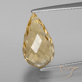 4.93ct Natural Naranja dorado Citrino, Corte Briolette, VS