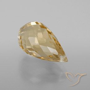 Citrino Naranja dorado natural de 4.93 ct, Corte Briolette, VS