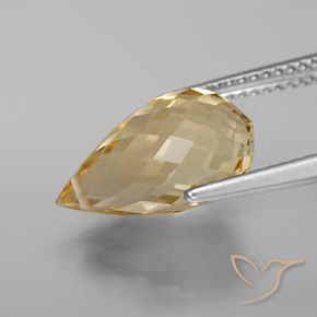 Citrino Naranja dorado natural de 4.93 ct, Corte Briolette, VS