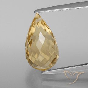 4.71ct Natural Naranja dorado Citrino, Corte Briolette, VVS-VS
