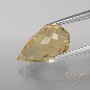 Citrino Naranja dorado natural de 4.71 ct, Corte Briolette, VVS-VS